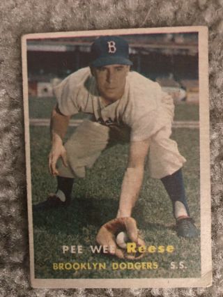 1957 Pee Wee Reese Topps Baseball Card