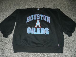 Vintage Russell Made In The Usa Houston Oilers Black Crew Neck Sweatshirt Xxl