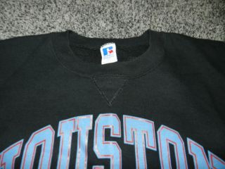 VINTAGE RUSSELL MADE in THE USA HOUSTON OILERS BLACK CREW NECK SWEATSHIRT XXL 3