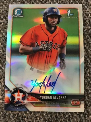 Yordan Alvarez 2018 Bowman Chrome Refractor Autograph Auto /499 Astros