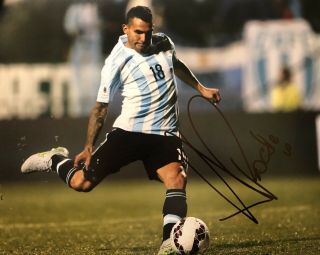 Carlos Tevez Autograph,  With Proof,  Argentina Signed Poster.