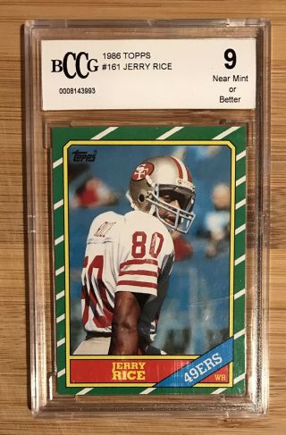 1986 Topps 161 Jerry Rice Rookie Card - Bccg 9