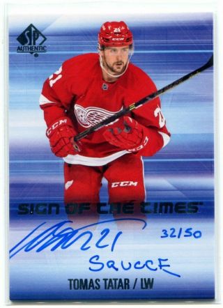 Tomas Tatar 32/50 2015 - 16 Sp Authentic Sign Of The Times Inscription Auto Sott