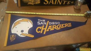 Nfl The San Diego Chargers Vintage 1967 1 Bar Pennant
