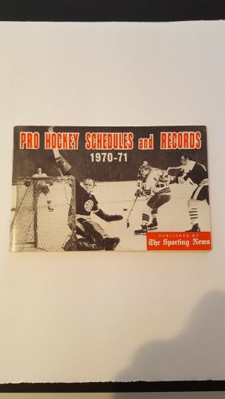 Vintage 1970 - 71 Pro Hockey Schedules And Records The Sporting News Bruins