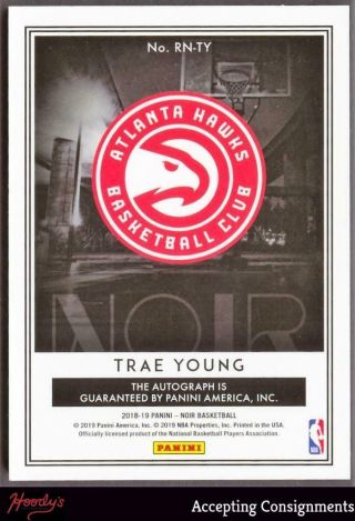 2018 - 19 Noir Reigning Nights Signature Trae Young Autograph AUTO Rookie RC 77/99 2