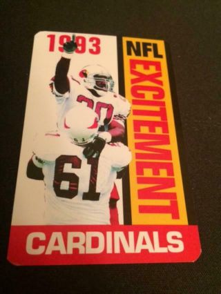 1993 Phoenix Cardinals Football Pocket Schedule Bank One Version (last Year Pho)