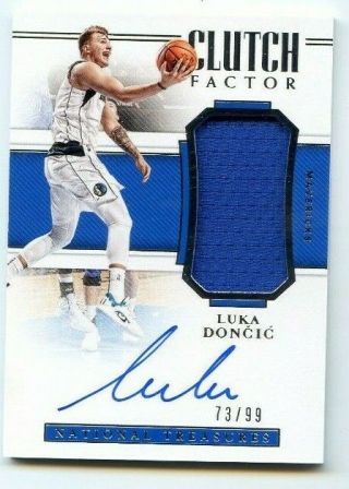 2018 - 19 Panini National Treasures Rookie Jersey Auto Luka Doncic 73/99 Clutch