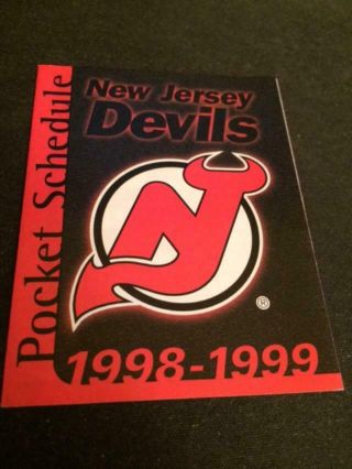 1998 - 99 Jersey Devils Hockey Pocket Schedule Bell Atlantic Version