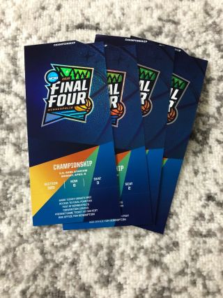 2019 Ncaa Final Four Championship Full Souvenir Tickets (set Of 4)