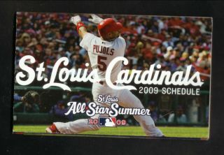 Albert Pujols - - St Louis Cardinals - - 2009 Pocket Schedule - - Bank Of America