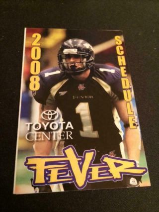 2008 Tri Cities Fever Arena Football Pocket Schedule Wild Horse Version