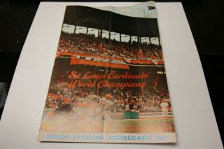 1965 St Louis Cardinals Scorecard Program Vs Milwaukee Braves Unscored Rare