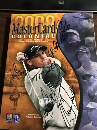 2002 Mastercard Colonial Program Signed By 15 Phil Mickelson,  Tom Watson Sergio