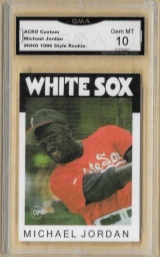 Michael Jordan Chicago White Sox Baseball 1986 Style Rc Graded 10 Gem Mt Gma