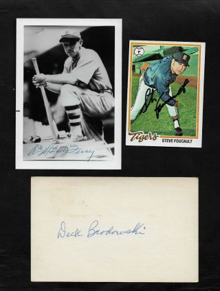 5 Signed Autographs Bill Terry (d89) Bud Harrelson Dutch Leonard (d83) Brodowski