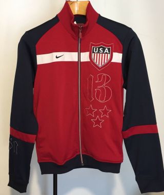 Usa Soccer Team Nike Red White & Blue Transit Soccer Jacket Size Small Euc
