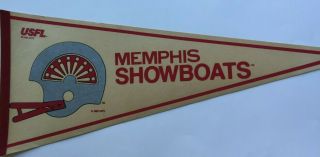 Vintage Usfl Memphis Showboats Team Pennant 2 Bar Helmet 1980s Football 29 "