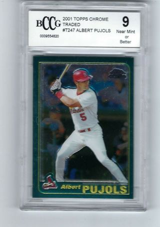 2001 Topps Chrome Traded Cardinals Albert Pujols Rc Rookie Bccg 9