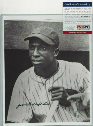 James Cool Papa Bell Autographed Negro League Baseball Hofer 8x10 Photo Psa
