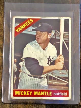 1966 Topps 50 Mickey Mantle Hof York Yankees