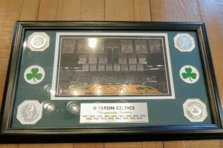 Boston Celtics 12 X 19 Framed Matted Photo And Coin Set Highland
