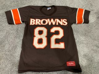 Vintage 1980s Rawlings Cleveland Browns Crewneck Shirt Size Medium Ozzie Newsome