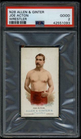 1887 Allen And Ginter N28 Joe Acton/ Wrestler Psa 2 Good