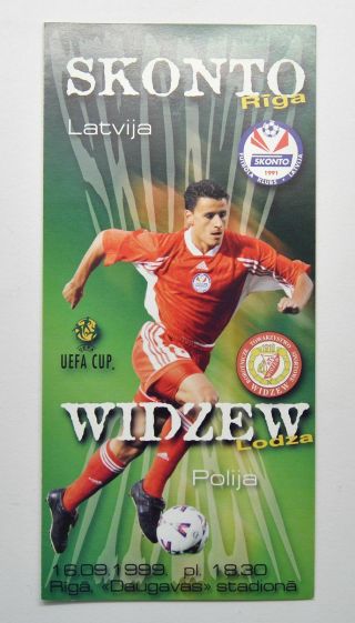 1999 Uefa Cup Skonto Fc Vs Widzew Lodz Football Programme