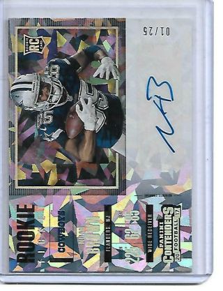 2017 Panini Contenders Noah Brown Cracked Ice Auto Rc 01/25 - Cowboys
