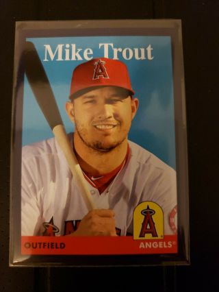 2019 Topps Archives Mike Trout - Angels Purple Parallel Purple Border 47/175