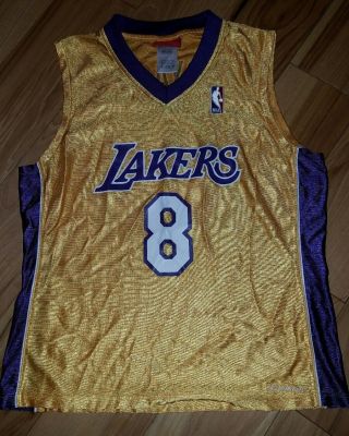 Boys Vintage Reebok Los Angeles Lakers Kobe Bryant Basketball Jersey Size Small