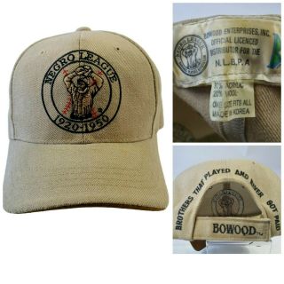Negro League Vintage Baseball Cap Adjustable Strap Back Bowood Hat Nlbpa Licence