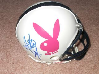 Custom Ridell Playboy Mini Helmet Signed By Traci Brooks Maria Kanellis Wwe Tna