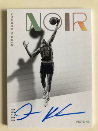 18 - 19 Noir Shadow Sigs Dennis Rodman Autograph Auto Card 01/99