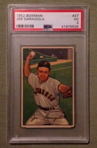 1952 Bowman Joe Garagiola 27 Baseball Card Psa 3