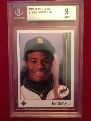1989 Upper Deck Ken Griffey Jr.  Rookie Baseball Card Graded Bgs 9 Rc