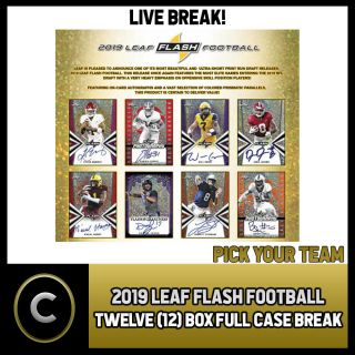 2019 Leaf Flash Football 12 Box (full Case) Break F178 - Pick Your Team