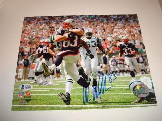 Wes Welker Signed England Patriots 8x10 Photo Autographed Beckett Bas 1c