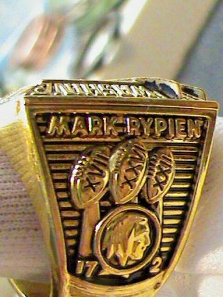 1991 N.  F.  L.  Washington Redskins World Champions Bowl ring Heavy Gold Plate 2