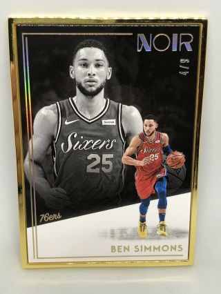 2018 - 19 Panini Noir Basketball Ben Simmons Gold Frame /9 Statement Edition 