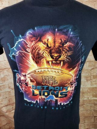 Vtg 90s Detroit Lions Nfl T - Shirt Mens Sm Junior Xl Lee Football Graphic