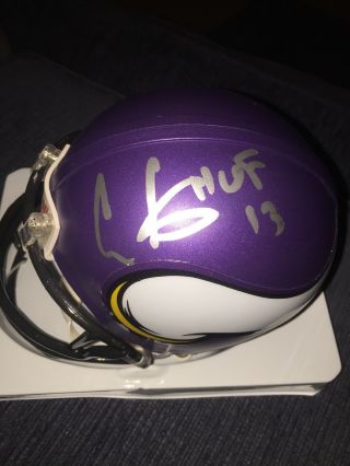 Cris Carter Auto Autographed Signed Minnesota Vikings Mini Helmet Hof 13