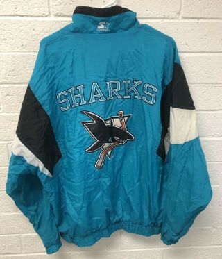 Vtg 90’s San Jose Sharks Windbreaker Stater Jacket Size Xl