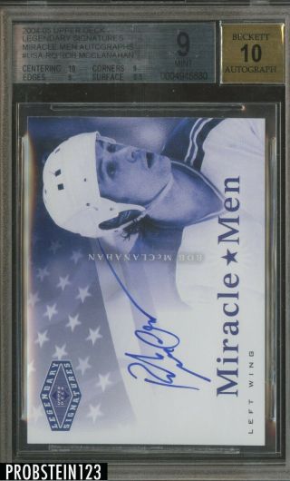 2004 - 05 Upper Deck Legendary Miracle Men Rob Mcclanahan Signed Auto Bgs 9 W/ 10