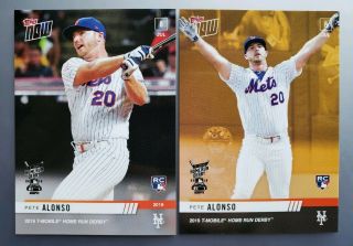 2019 Topps Now Pete Alonso Home Run Derby Rc,  Bonus Gold Rookie Card Hrd2 2b