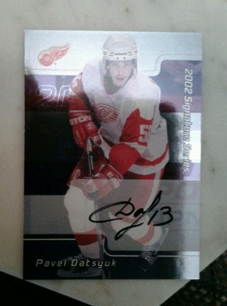 01 - 02 Bap Signature Series Pavel Datsyuk Autograph Rc Rare - Price