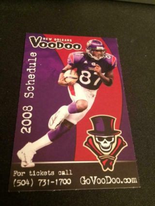 2008 Orleans Voodoo Arena Football Pocket Schedule Team Version