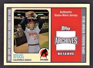 Nolan Ryan California Angels 2002 Topps Archives Reserve Game - Worn Jersey Card
