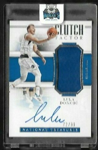 18 - 19 National Treasures Rookie Jersey Auto Clutch Factor Luka Doncic Rc /99